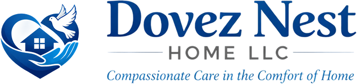 Dove and house logo with text